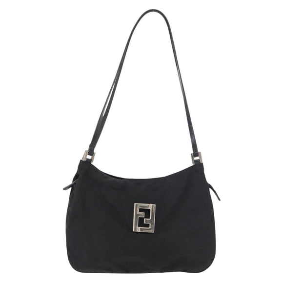 FENDI Zucca Canvas Tote Bag Black Silver Auth 179392