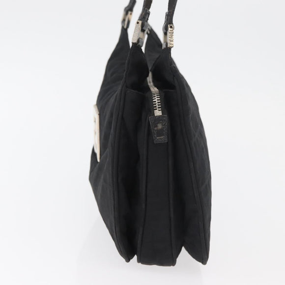 FENDI Zucca Canvas Tote Bag Black Silver Auth 179392