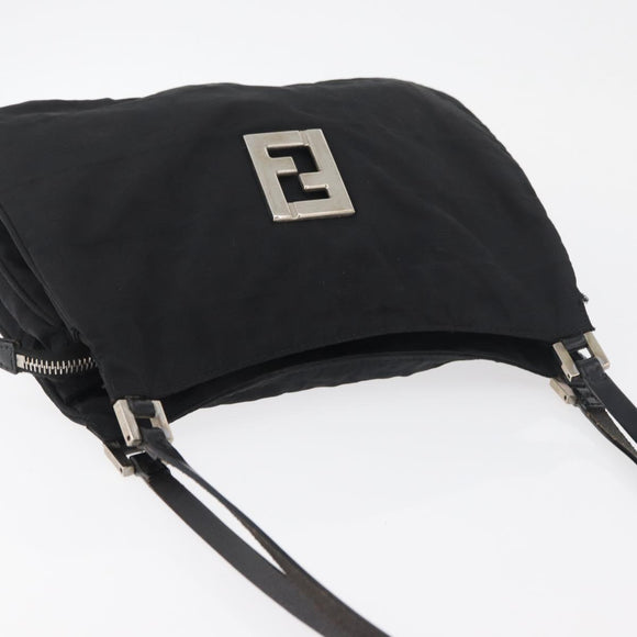 FENDI Zucca Canvas Tote Bag Black Silver Auth 179392