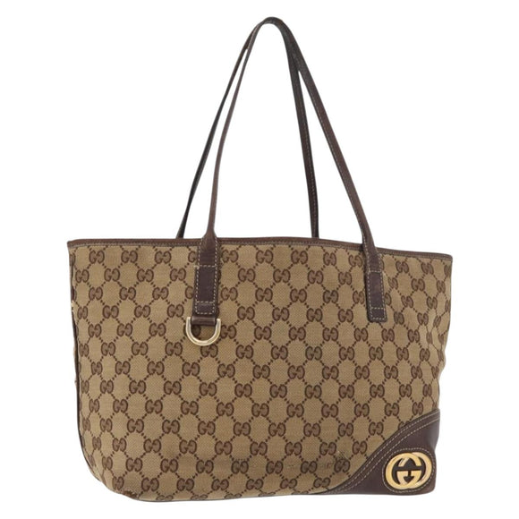 GUCCI GG Canvas Abbey Tote Bag Beige Gold 169946 Auth 179393