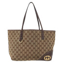 GUCCI GG Canvas Abbey Tote Bag Beige Gold 169946 Auth 179393-2