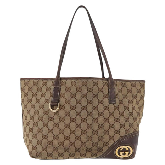 GUCCI GG Canvas Abbey Tote Bag Beige Gold 169946 Auth 179393