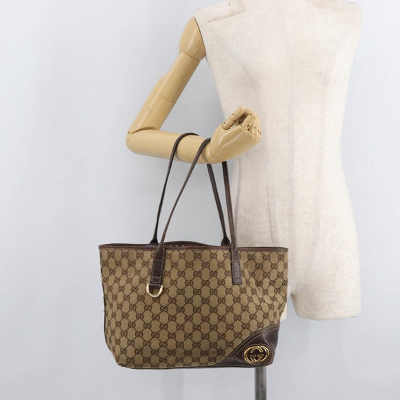 GUCCI GG Canvas Abbey Tote Bag Beige Gold 169946 Auth 179393