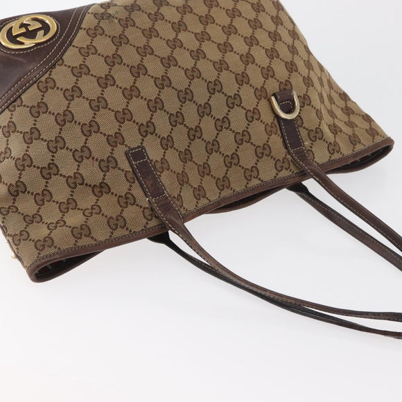GUCCI GG Canvas Abbey Tote Bag Beige Gold 169946 Auth 179393