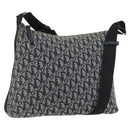 Christian Dior Trotter Canvas Shoulder Bag Navy Silver Auth 179394A-1