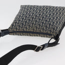 Christian Dior Trotter Canvas Shoulder Bag Navy Silver Auth 179394A-6