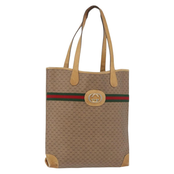 GUCCI Micro GG Supreme Web Sherry Line Bag PVC Beige 904 002 0131 Auth 179395