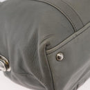 PRADA Hand Bag Leather Gray Silver Auth 179402A-10