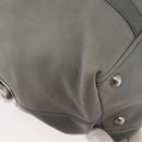 PRADA Hand Bag Leather Gray Silver Auth 179402A-12