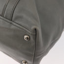 PRADA Hand Bag Leather Gray Silver Auth 179402A-13