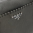 PRADA Hand Bag Leather Gray Silver Auth 179402A-15