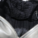 PRADA Hand Bag Leather Gray Silver Auth 179402A-19
