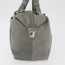 PRADA Hand Bag Leather Gray Silver Auth 179402A-4