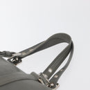 PRADA Hand Bag Leather Gray Silver Auth 179402A-8