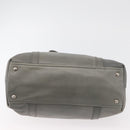 PRADA Hand Bag Leather Gray Silver Auth 179402A-9