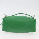 BALENCIAGA The Paper Tote Bag Leather 2way Green Silver 370926 Auth 179403A-6
