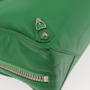 BALENCIAGA The Paper Tote Bag Leather 2way Green Silver 370926 Auth 179403A-15