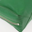 BALENCIAGA The Paper Tote Bag Leather 2way Green Silver 370926 Auth 179403A-17