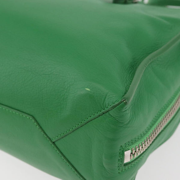 BALENCIAGA The Paper Tote Bag Leather 2way Green Silver 370926 Auth 179403A