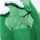 BALENCIAGA The Paper Tote Bag Leather 2way Green Silver 370926 Auth 179403A-24
