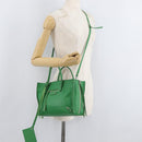BALENCIAGA The Paper Tote Bag Leather 2way Green Silver 370926 Auth 179403A-26