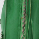 BALENCIAGA The Paper Tote Bag Leather 2way Green Silver 370926 Auth 179403A-4