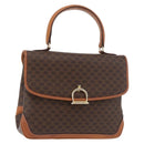 CELINE Macadam Canvas Hand Bag PVC Leather Brown Gold Auth 179420A-1