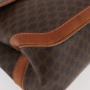 CELINE Macadam Canvas Hand Bag PVC Leather Brown Gold Auth 179420A-10
