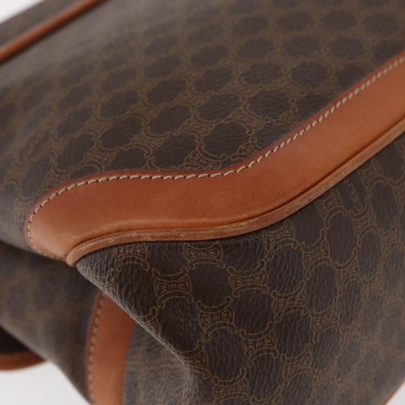 CELINE Macadam Canvas Hand Bag PVC Leather Brown Gold Auth 179420A