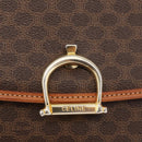 CELINE Macadam Canvas Hand Bag PVC Leather Brown Gold Auth 179420A-14