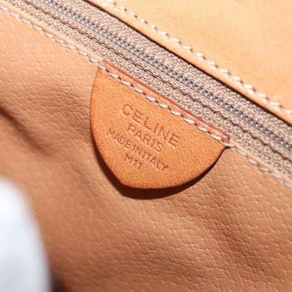 CELINE Macadam Canvas Hand Bag PVC Leather Brown Gold Auth 179420A