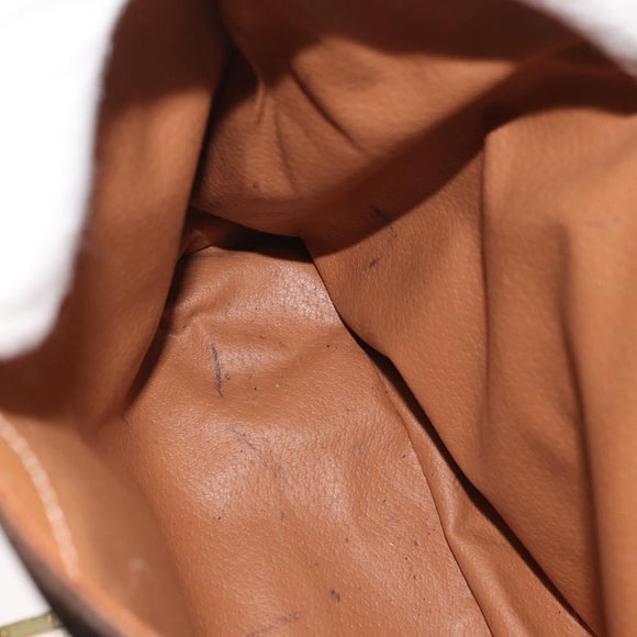 CELINE Macadam Canvas Hand Bag PVC Leather Brown Gold Auth 179420A
