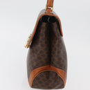 CELINE Macadam Canvas Hand Bag PVC Leather Brown Gold Auth 179420A-4