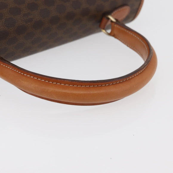 CELINE Macadam Canvas Hand Bag PVC Leather Brown Gold Auth 179420A