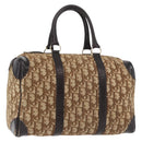 Christian Dior Trotter Canvas Hand Bag Brown Gold Auth 179421-1