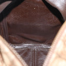 Christian Dior Trotter Canvas Hand Bag Brown Gold Auth 179421-17