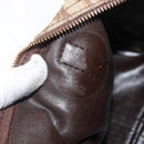 Christian Dior Trotter Canvas Hand Bag Brown Gold Auth 179421-18