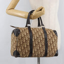 Christian Dior Trotter Canvas Hand Bag Brown Gold Auth 179421-19