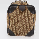 Christian Dior Trotter Canvas Hand Bag Brown Gold Auth 179421-4