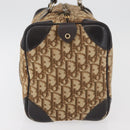 Christian Dior Trotter Canvas Hand Bag Brown Gold Auth 179421-5