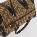 Christian Dior Trotter Canvas Hand Bag Brown Gold Auth 179421-6