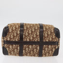 Christian Dior Trotter Canvas Hand Bag Brown Gold Auth 179421-9