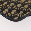 Christian Dior Trotter Canvas Clutch Bag Navy Gold Auth 179422-16