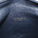 Christian Dior Trotter Canvas Clutch Bag Navy Gold Auth 179422-10