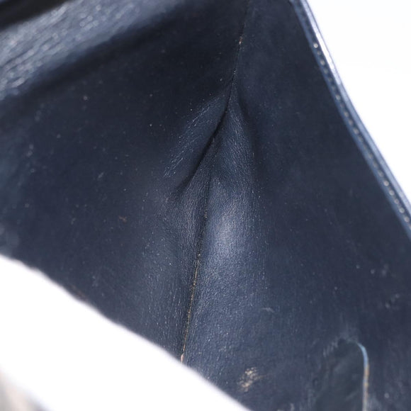 Christian Dior Trotter Canvas Clutch Bag Navy Gold Auth 179422