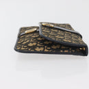 Christian Dior Trotter Canvas Clutch Bag Navy Gold Auth 179422-3