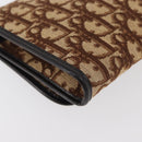 Christian Dior Trotter Canvas Chain Shoulder Bag Brown Gold Auth 179423-12