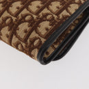 Christian Dior Trotter Canvas Chain Shoulder Bag Brown Gold Auth 179423-13