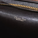 Christian Dior Trotter Canvas Chain Shoulder Bag Brown Gold Auth 179423-16