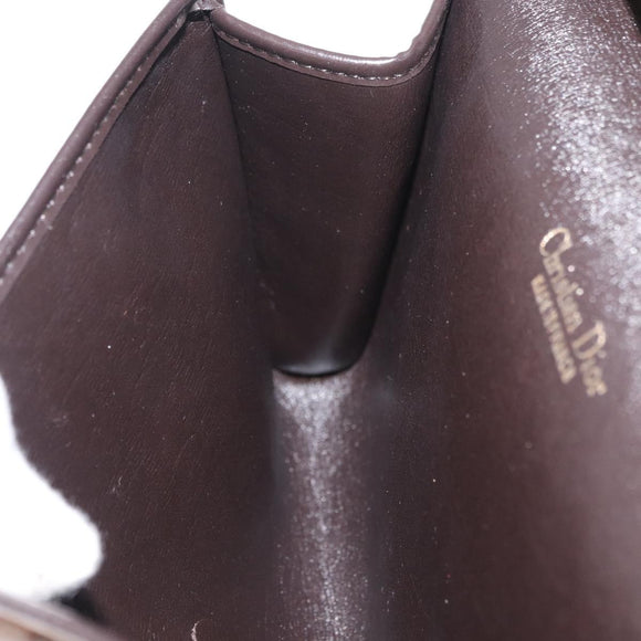 Christian Dior Trotter Canvas Chain Shoulder Bag Brown Gold Auth 179423